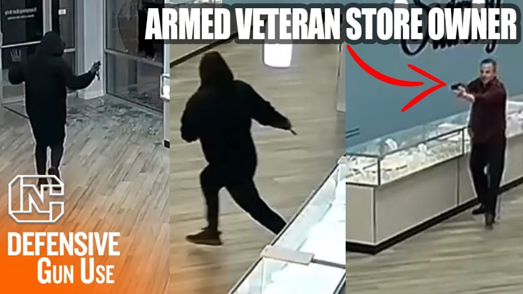 Must See: Armed Veteran Jewelry Store Owner Forces Thief to Leap Through Shattered Window in Omaha